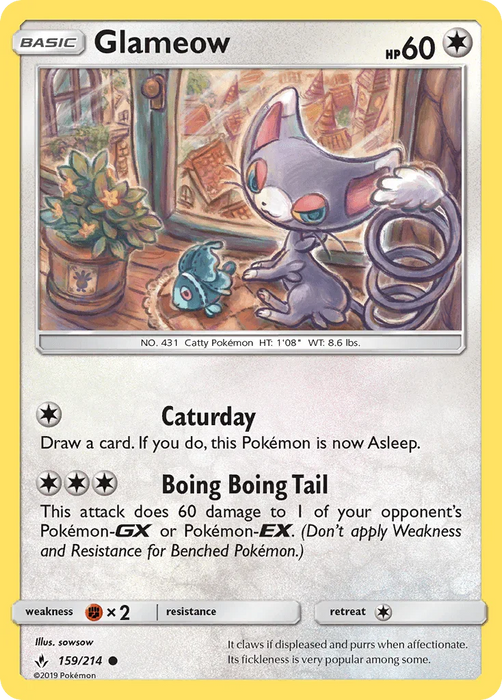 Glameow (159/214) [Sun & Moon: Unbroken Bonds] - for just $0.15! 