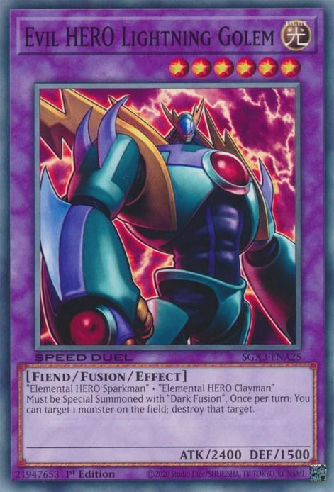 Evil HERO Lightning Golem [SGX3-ENA25] Common - for just $0.10! 