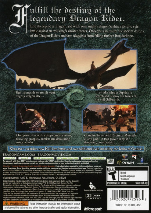 Eragon – Xbox 360 (X360) - for just $0! 