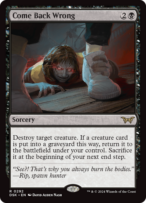 Come Back Wrong (DSK-292) - Duskmourn: House of Horror Foil - for just $0.09! 