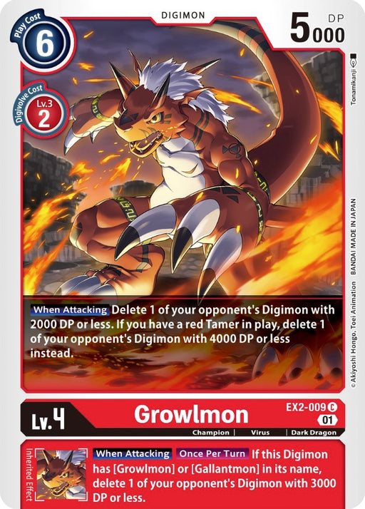 Growlmon [EX2-009] [Digital Hazard] - Just $0.09! Shop now at Retro Gaming of Denver