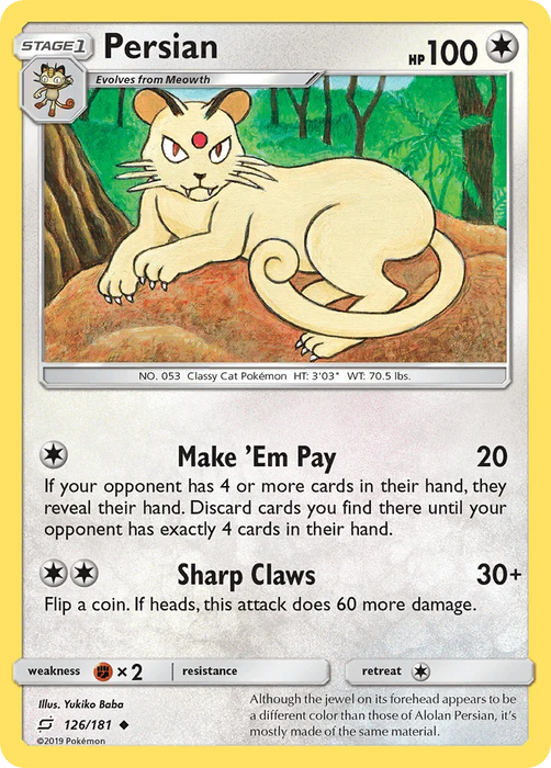 Persian (126/181) [Sun & Moon: Team Up] - for just $0.10! 