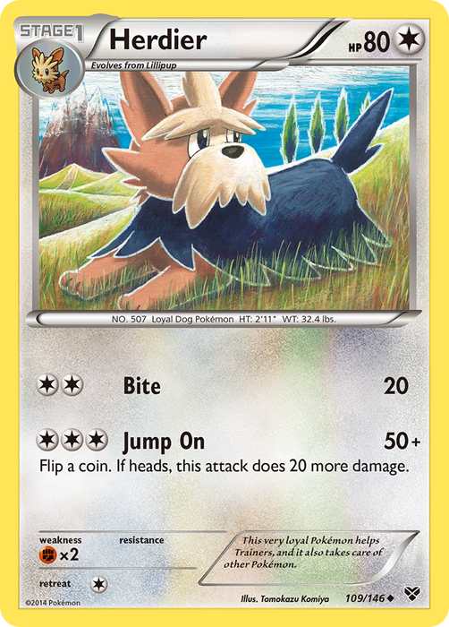 Herdier (109/146) [XY: Base Set] - Just $0.10! Shop now at Retro Gaming of Denver