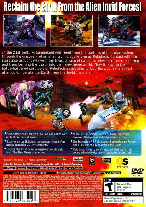 Robotech Invasion – PlayStation 2 (PS2) - for just $0! 