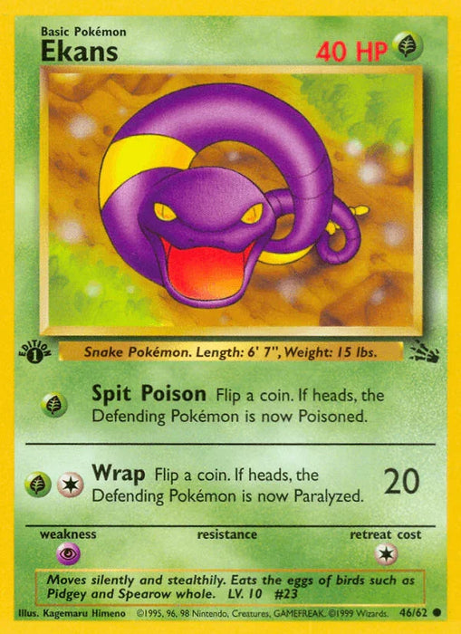Ekans (46/62) [Fossil 1st Edition] - for just $0.35! 