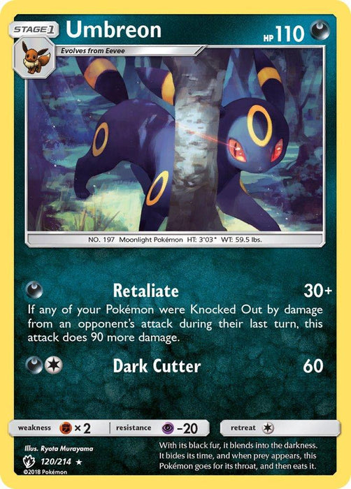 Umbreon (120/214) (Cosmos Holo) (Blister Exclusive) [Sun & Moon: Lost Thunder] - for just $13.80! 