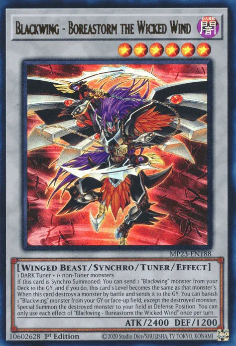 Blackwing - Boreastorm the Wicked Wind [MP23-EN188] Ultra Rare - for just $0.15! 