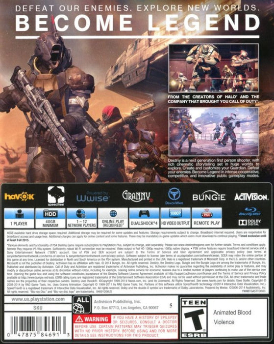 Destiny – PlayStation 4 (PS4) - for just $4.99! 