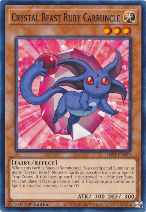 Crystal Beast Ruby Carbuncle [LDS1-EN092] Common - for just $0.10! 