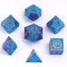 Wizard Solid Metal Polyhedral Dice Set - Blue with Red - for just $39.99! 
