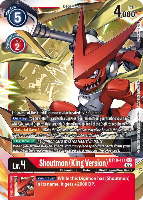 Shoutmon (King Version) [BT10-111] [Xros Encounter] - Just $0.55! Shop now at Retro Gaming of Denver