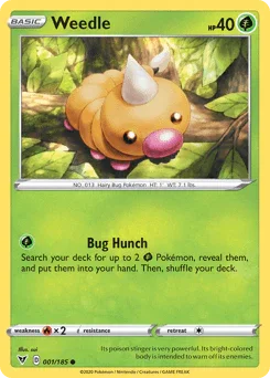Weedle (001/185) [Sword & Shield: Vivid Voltage] - for just $0.10! 