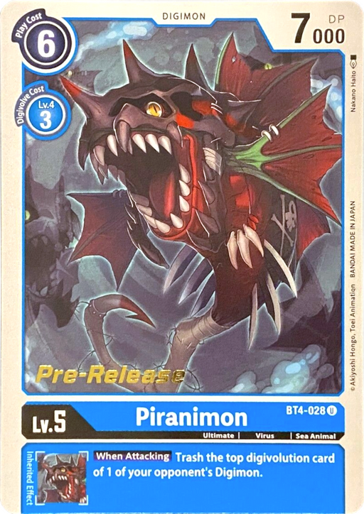 Piranimon [BT4-028] [Great Legend Pre-Release Promos] - Just $0.09! Shop now at Retro Gaming of Denver