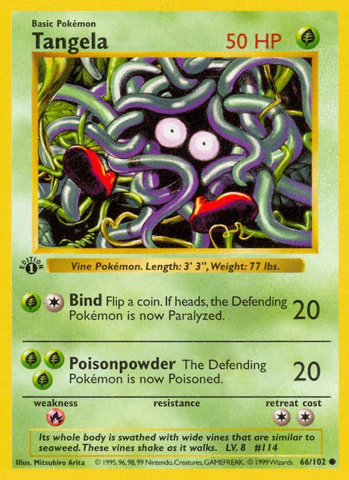 Tangela (66/102) (Shadowless) [Base Set 1st Edition] - for just $3.80! 