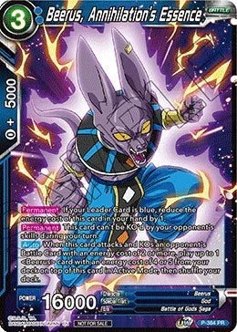 Beerus, Annihilation's Essence (Tournament Pack Vol. 8) (P-384) [Tournament Promotion Cards] - for just $0.25! 