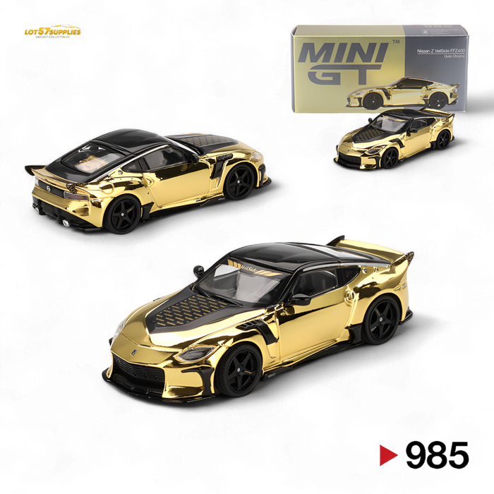 Mini-GT Nissan Z VeilSide FZ400 Gold Chrome LHD 1:64 - for just $24.99! 