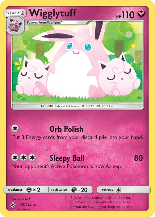 Wigglytuff (135/214) [Sun & Moon: Unbroken Bonds] - for just $1.95! 