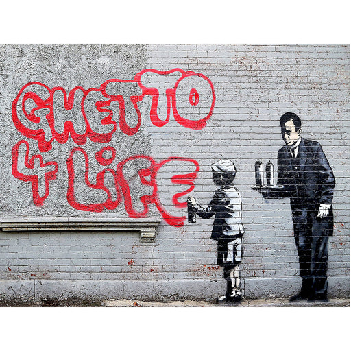 Urban Art Graffiti - Banksy Ghetto 4 Life - for just $19.99! 
