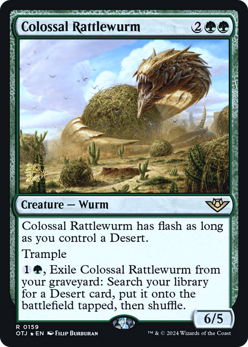 Colossal Rattlewurm (PRE-159) - Outlaws of Thunder Junction Promos Foil - for just $0.14! 