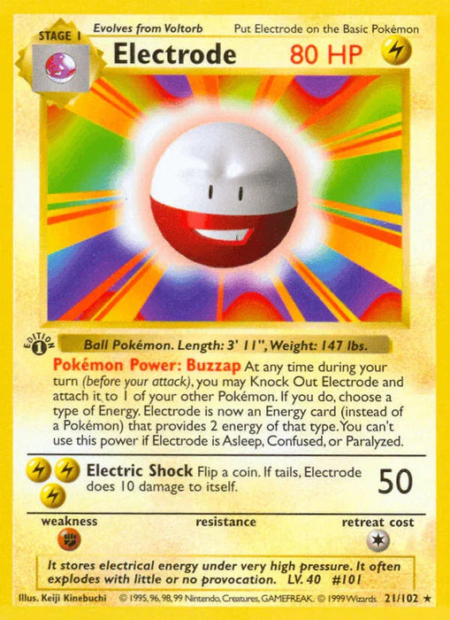 Electrode (21/102) (Shadowless) [Base Set 1st Edition] - for just $19.20! 