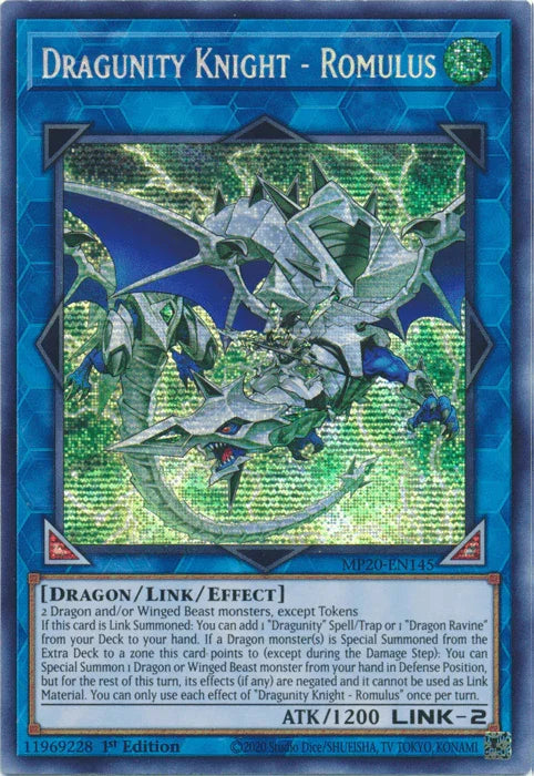 Dragunity Knight - Romulus [MP20-EN145] Prismatic Secret Rare - for just $0.35! 