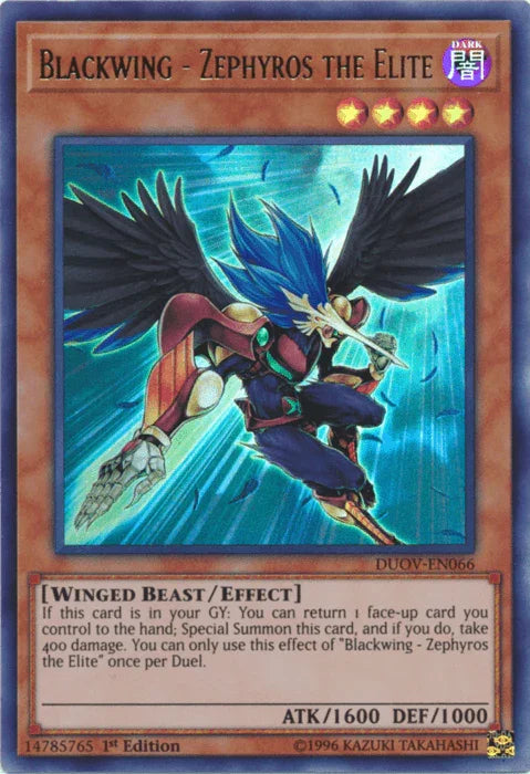 Blackwing - Zephyros the Elite [DUOV-EN066] Ultra Rare - for just $0.10! 