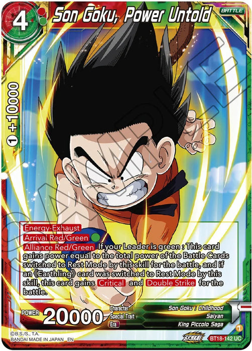 Son Goku, Power Untold (BT18-142) [Dawn of the Z-Legends] - for just $0.10! 