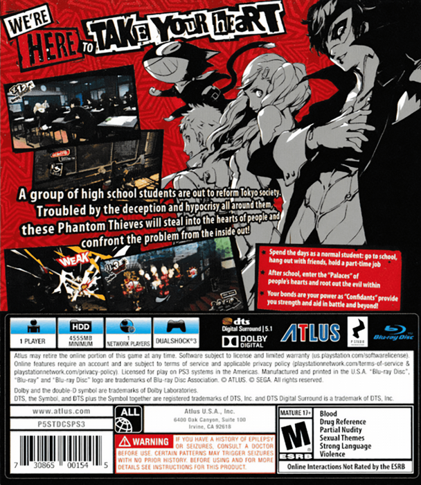 Persona 5 – PlayStation 3 (PS3) - for just $23.99! 