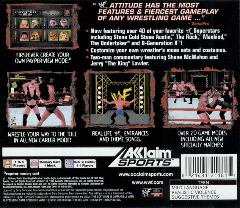 WWF Attitude – PlayStation 1 (PS1) - for just $0! 