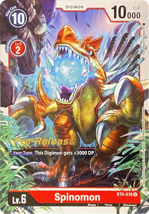 Spinomon [BT4-018] [Great Legend Pre-Release Promos] - Just $0.09! Shop now at Retro Gaming of Denver