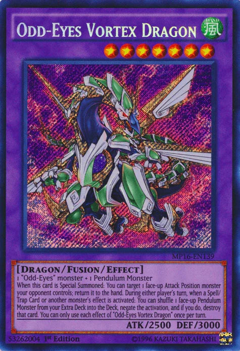 Odd-Eyes Vortex Dragon [MP16-EN139] Secret Rare - for just $0.50! 