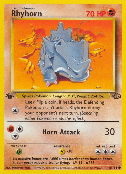 Rhyhorn (61/64) [Jungle 1st Edition] - for just $0.50! 