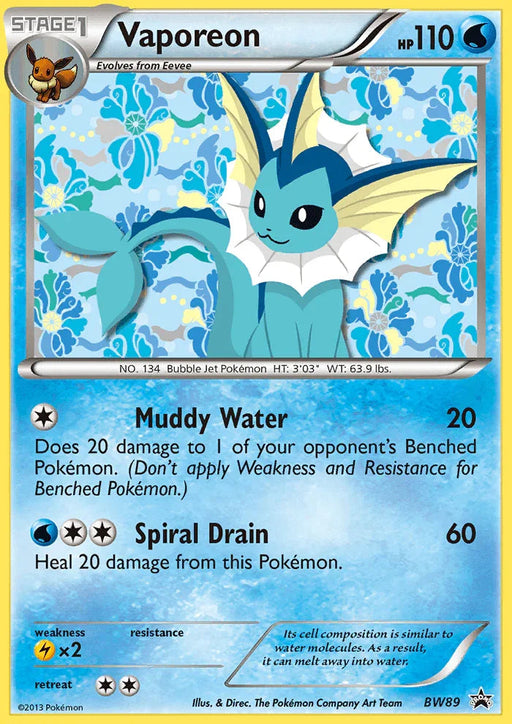 Vaporeon (BW89) [Black & White: Black Star Promos] - for just $28.80! 