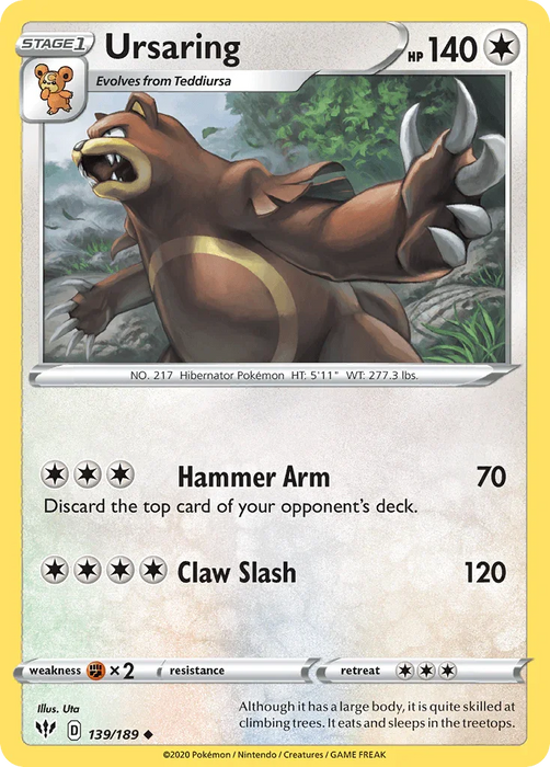 Ursaring (139/189) [Sword & Shield: Darkness Ablaze] - for just $0.10! 
