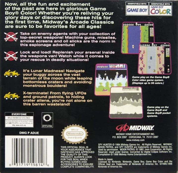 Arcade Hits: Moon Patrol and Spy Hunter – Game Boy Color (GBC) - for just $16.99! 