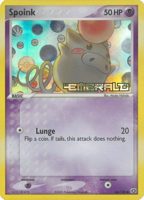 Spoink (66/106) (Stamped) [EX: Emerald] - for just $26! 