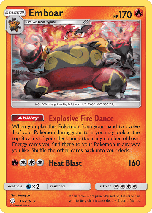 Emboar (33/236) [Sun & Moon: Cosmic Eclipse] - for just $0.15! 