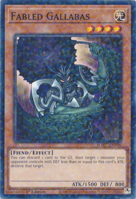 Fabled Gallabas (Duel Terminal) [HAC1-EN126] Common - for just $0.10! 