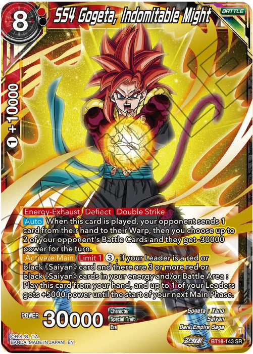 SS4 Gogeta, Indomitable Might (BT18-143) [Dawn of the Z-Legends] - for just $0.45! 
