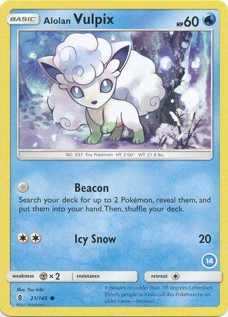 Alolan Vulpix (21/145) (Deck Exclusive #14) [Sun & Moon: Trainer Kit - Alolan Ninetales] - for just $1.05! 