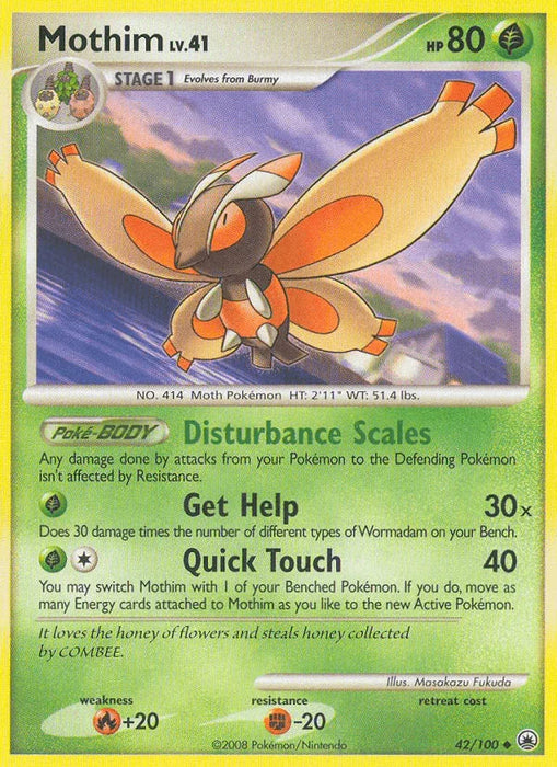 Mothim (42/100) [Diamond & Pearl: Majestic Dawn] - for just $0.30! 
