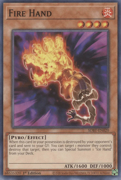 Fire Hand [SDBT-EN020] Common - for just $0.10! 