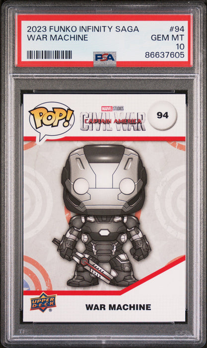 2023 UPPER DECK FUNKO POP MARVEL  WAR MACHINE  #94  PSA 10 - for just $39! 
