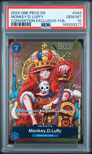 Monkey.D.Luffy 2024 Convention Exclusive One Piece Promo Foil #043 PSA 10 - for just $750! 