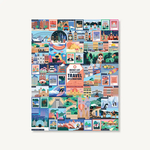 50 Inspiring Travel Destinations Bucket List 1000 Piece Jigsaw Puzzle Ridley - for just $21.99! 