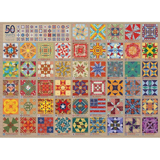 50 States Quilt Blocks 1000 Piece Jigsaw Puzzle Cobble Hill - for just $19.99! 
