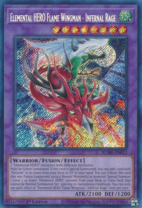 Elemental HERO Flame Wingman - Infernal Rage [BLMR-EN012] Secret Rare - for just $1.80! 