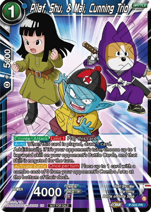 Pilaf, Shu, & Mai, Cunning Trio (Zenkai Series Tournament Pack Vol.4) (P-502) [Tournament Promotion Cards] - for just $1.65! 
