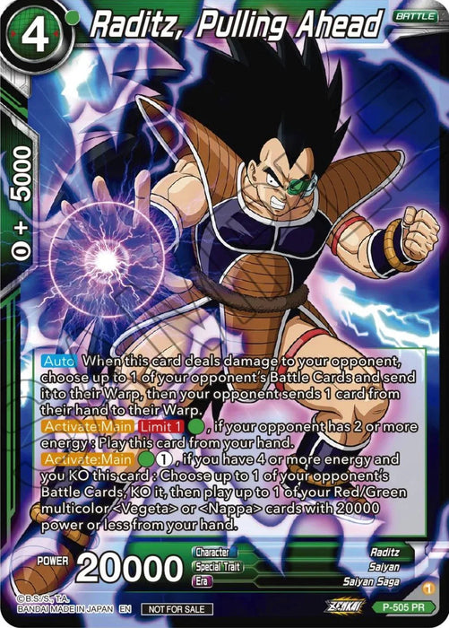 Raditz, Pulling Ahead (Zenkai Series Tournament Pack Vol.4) (P-505) [Tournament Promotion Cards] - for just $0.10! 