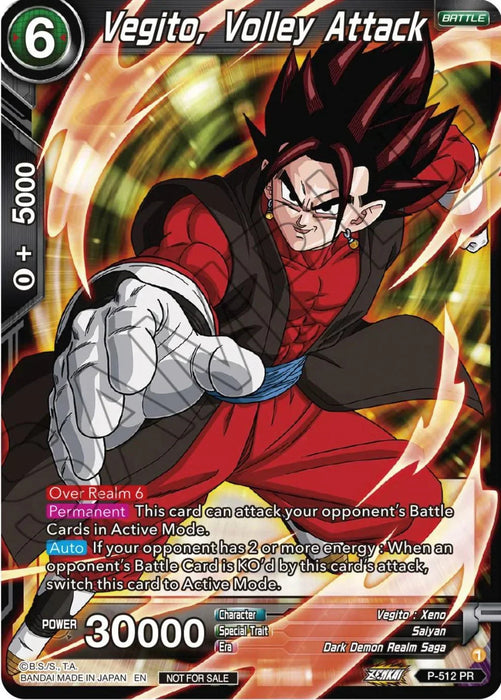 Vegito, Volley Attack (Zenkai Series Tournament Pack Vol.4) (P-512) [Tournament Promotion Cards] - for just $0.20! 
